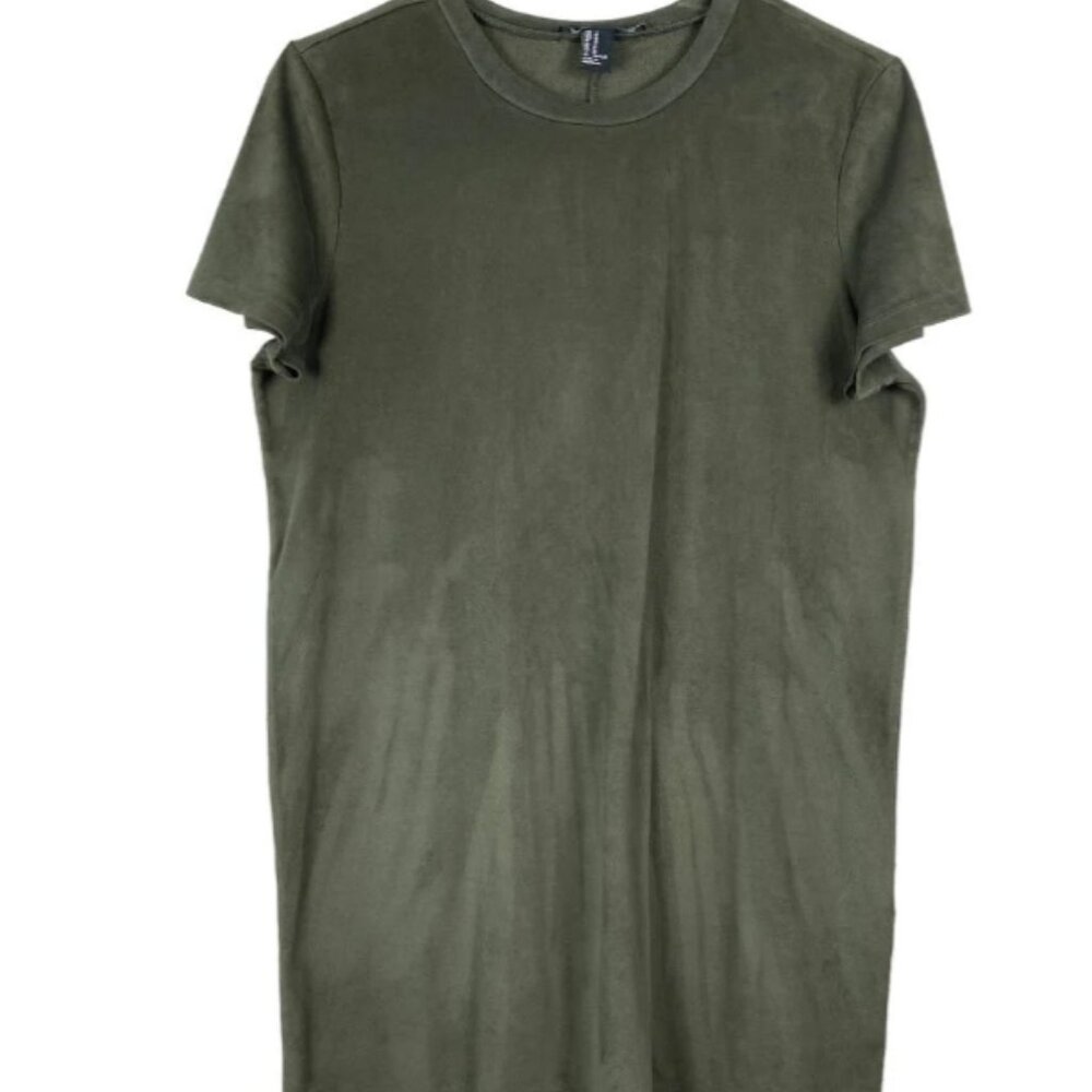 Forever 21 Faux Suede Mini Shift Dress Sz Medium Green